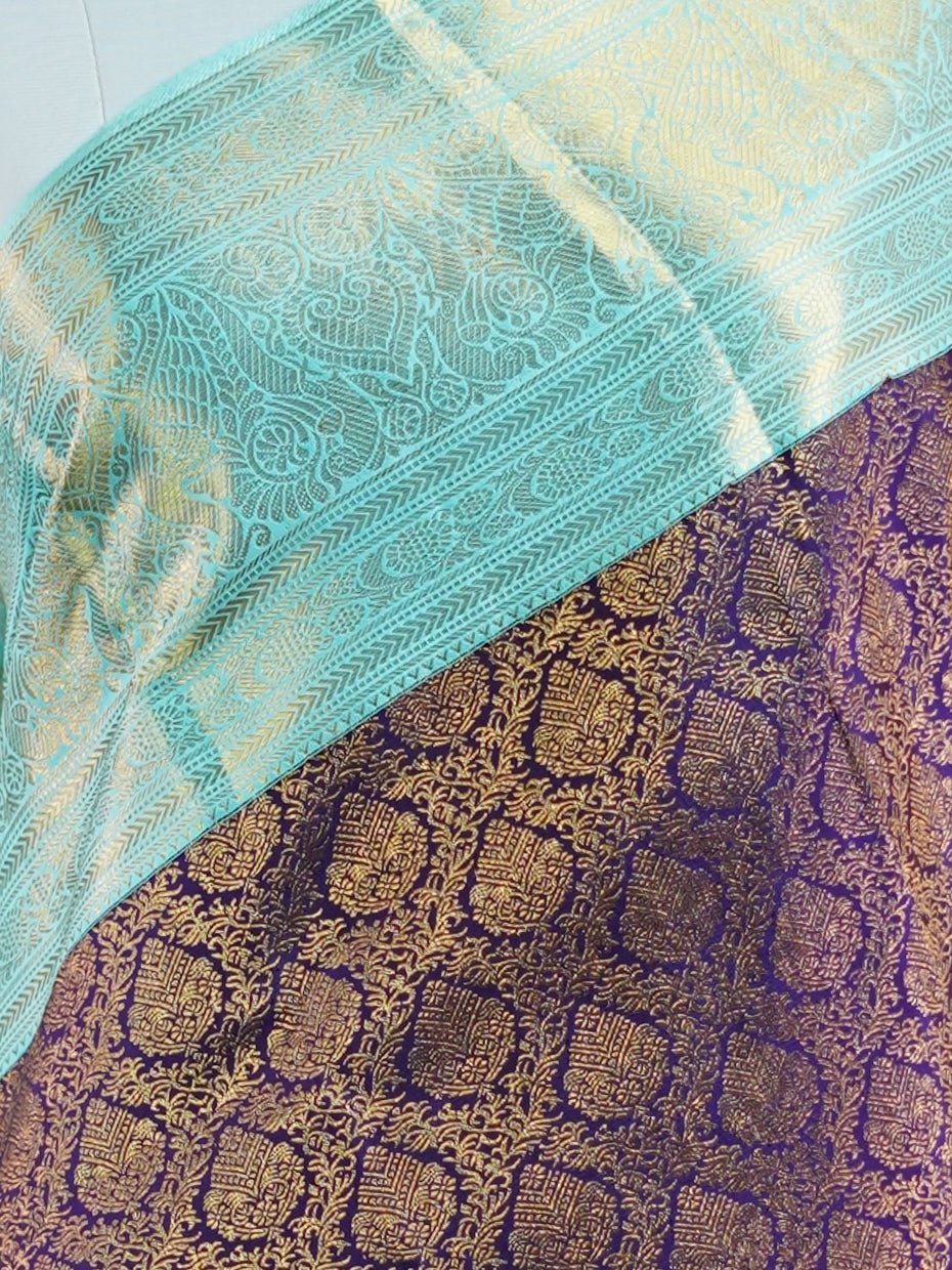 Kanchipuram Silk Cream 100% Pure Silk  - Manoranjitham Weaves - Handloom Store