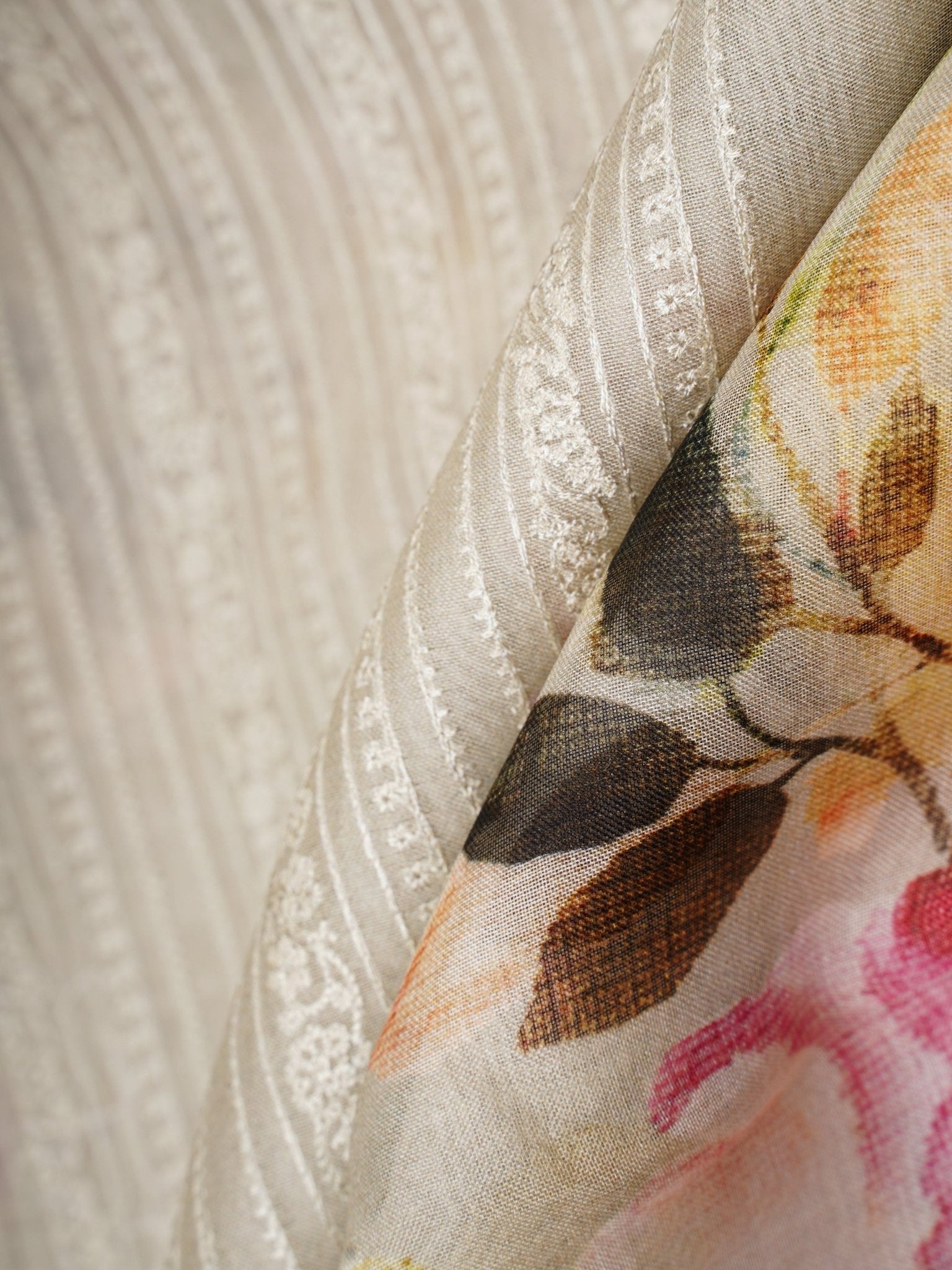 Organza Grey 100% Pure Organza Silk Manoranjitham Weaves - Handloom Store