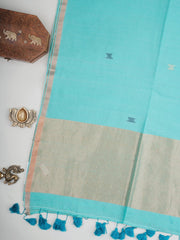Cotton Blue 100% Pure Cotton Manoranjitham Weaves - Handloom Store