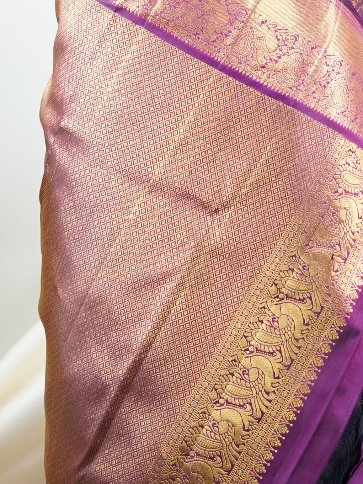 Kanchipuram Silk wine 100% Pure Silk  - Manoranjitham Weaves - Handloom Store