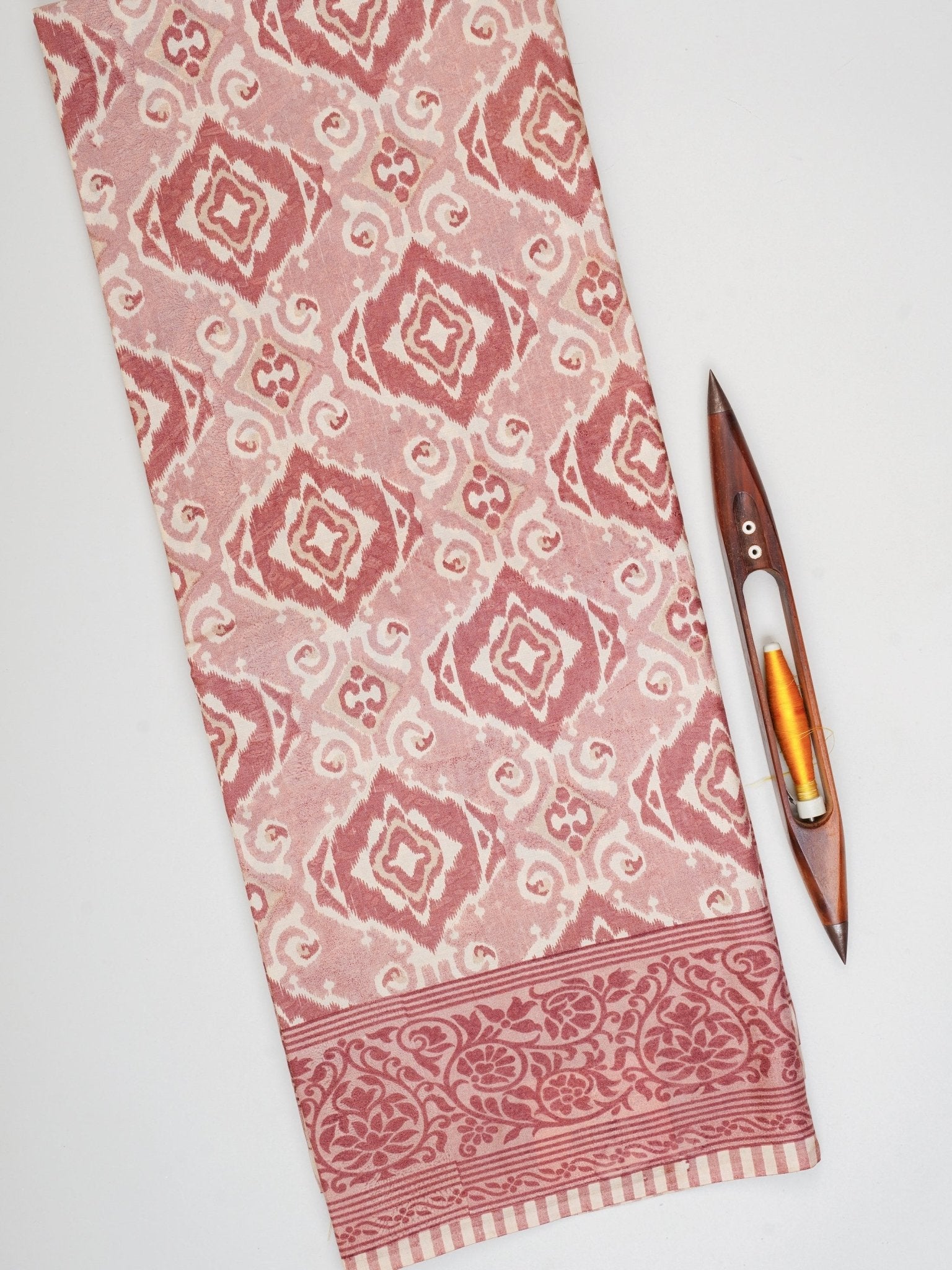 Satin Salmon Semi Mushru Manoranjitham Weaves - Handloom Store