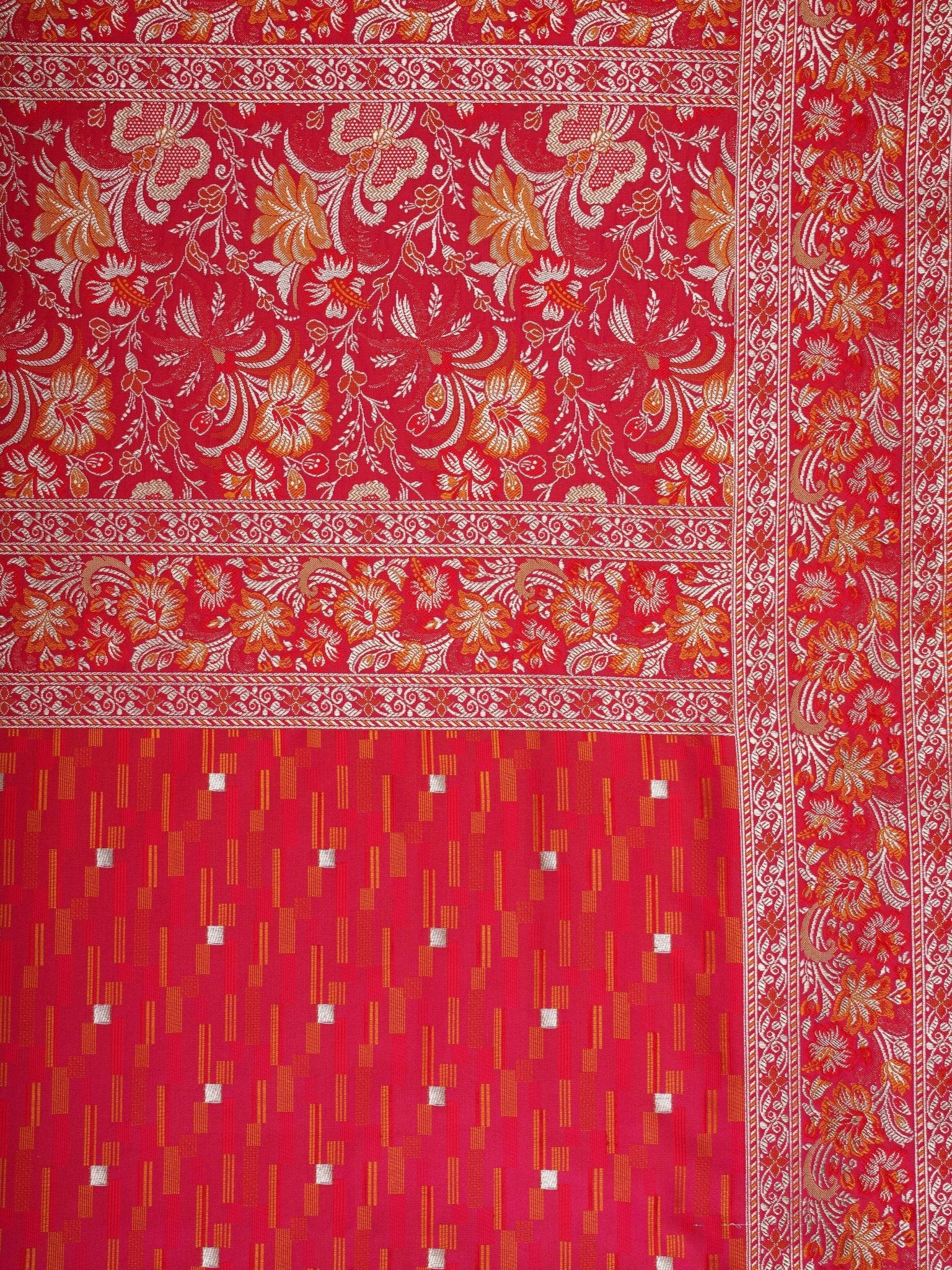 Katan Pink Semi Katan Silk Manoranjitham Weaves - Handloom Store