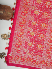 Katan Pink Semi Katan Silk Manoranjitham Weaves - Handloom Store
