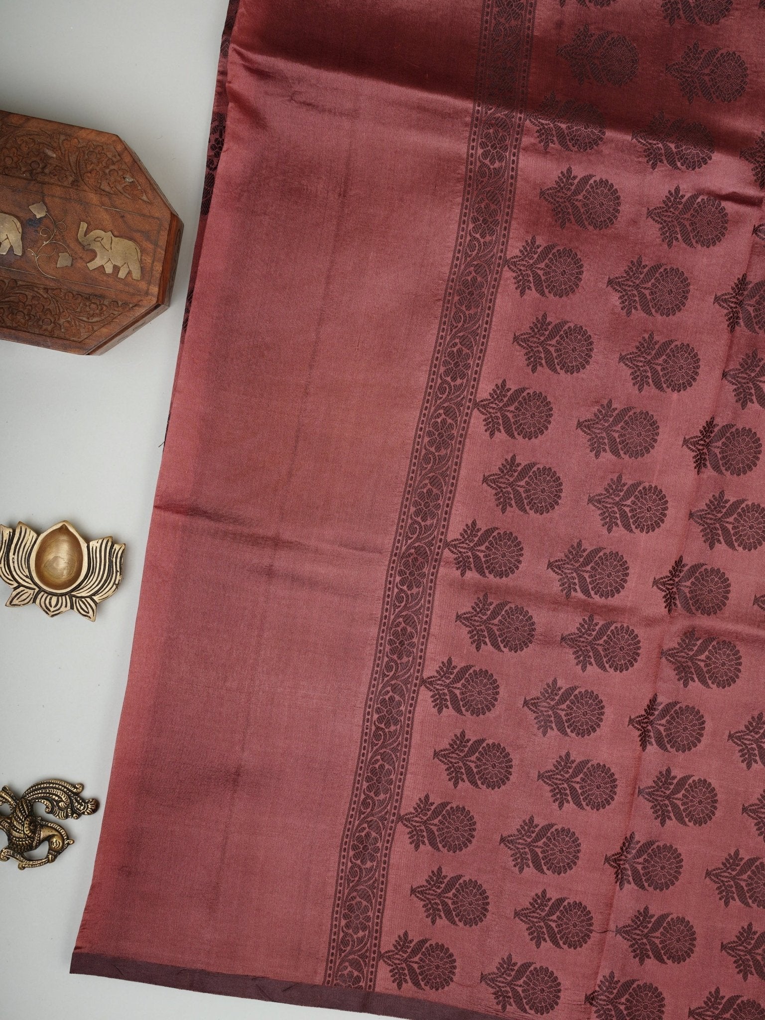 Chiniya Silk Green 100% Pure Silk  - Manoranjitham Weaves - Handloom Store