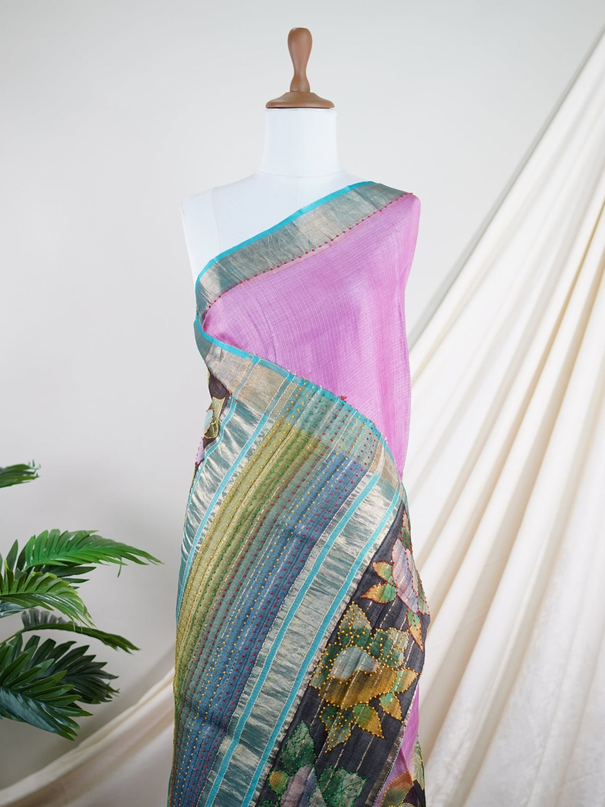 Tussars Baby Pink Kota - Manoranjitham Weaves - Handloom Store