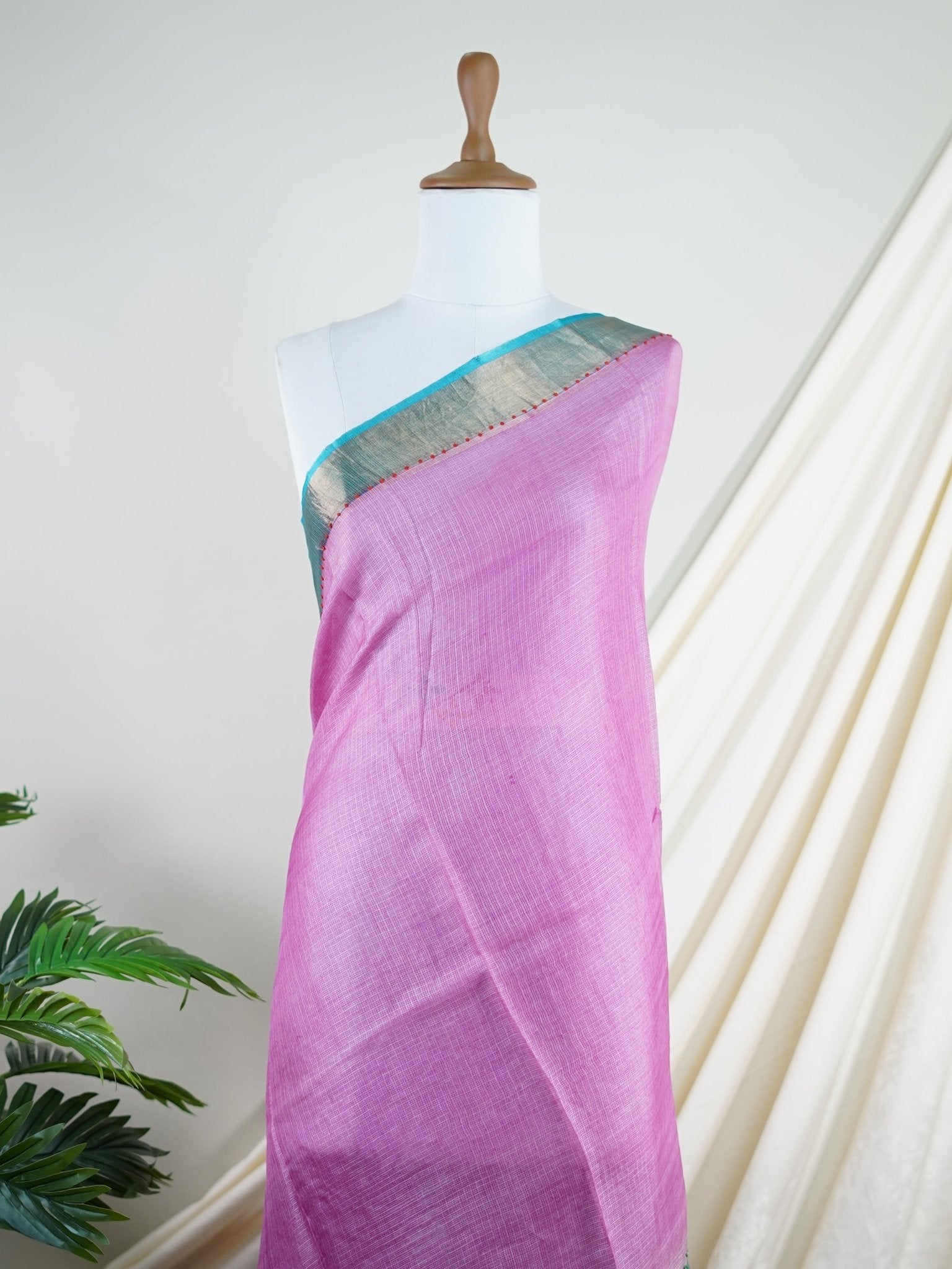 Tussars Baby Pink Kota - Manoranjitham Weaves - Handloom Store