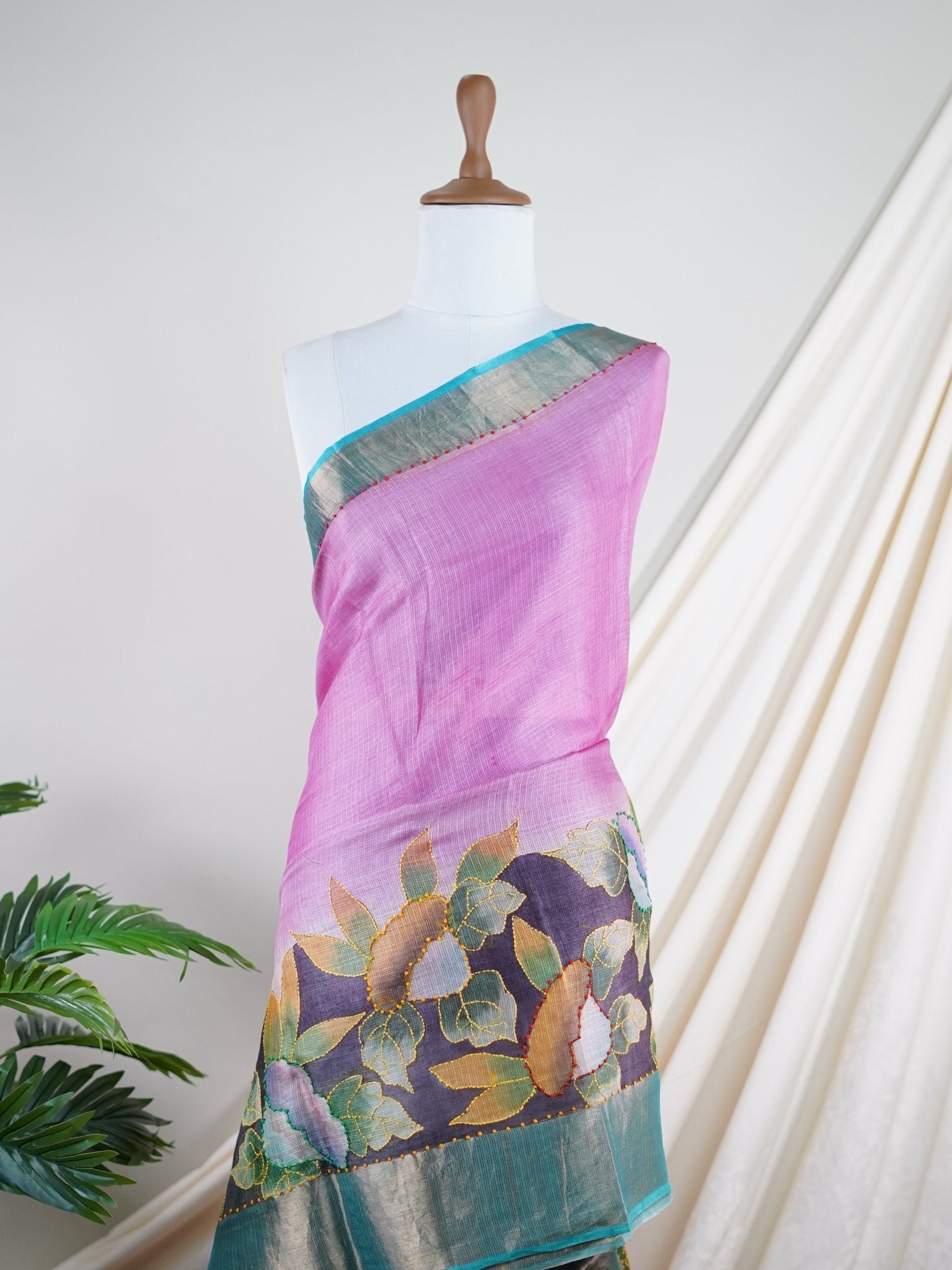 Tussars Baby Pink Kota - Manoranjitham Weaves - Handloom Store