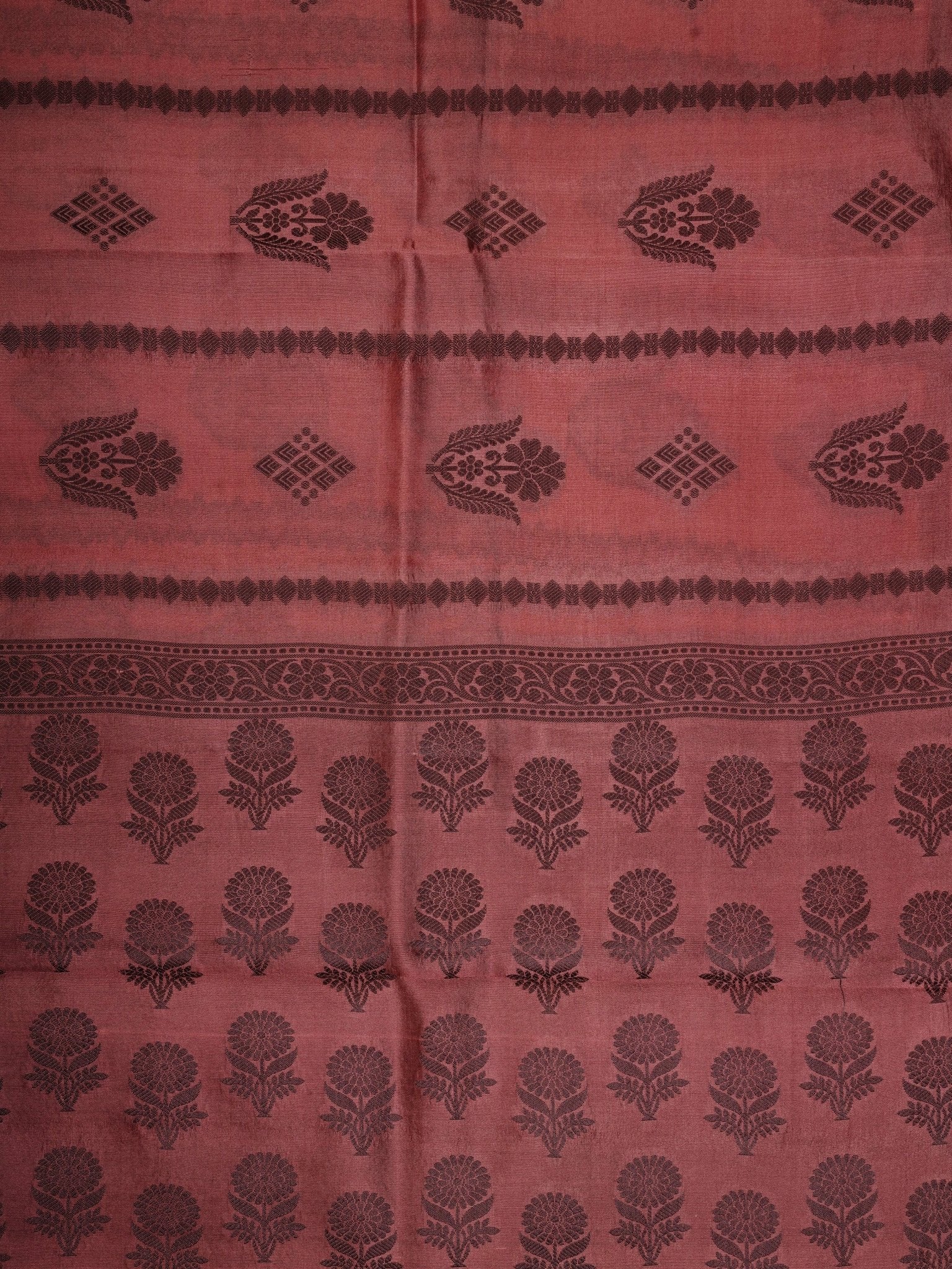 Chiniya Silk Green 100% Pure Silk  - Manoranjitham Weaves - Handloom Store