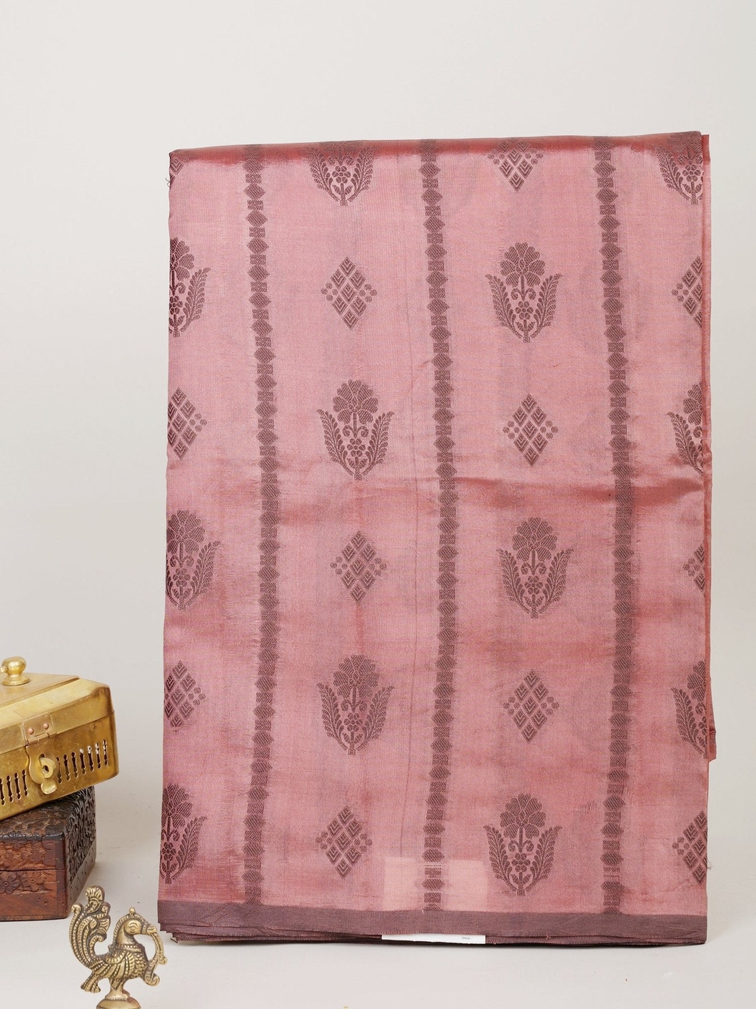 Chiniya Silk Green 100% Pure Silk  - Manoranjitham Weaves - Handloom Store