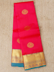 Kanchipuram Silk Magenta 100% Pure Silk  Manoranjitham Weaves - Handloom Store