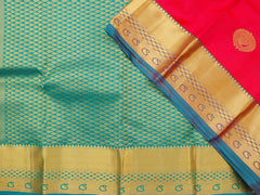 Kanchipuram Silk Magenta 100% Pure Silk  Manoranjitham Weaves - Handloom Store