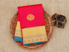 Kanchipuram Silk Magenta 100% Pure Silk  Manoranjitham Weaves - Handloom Store