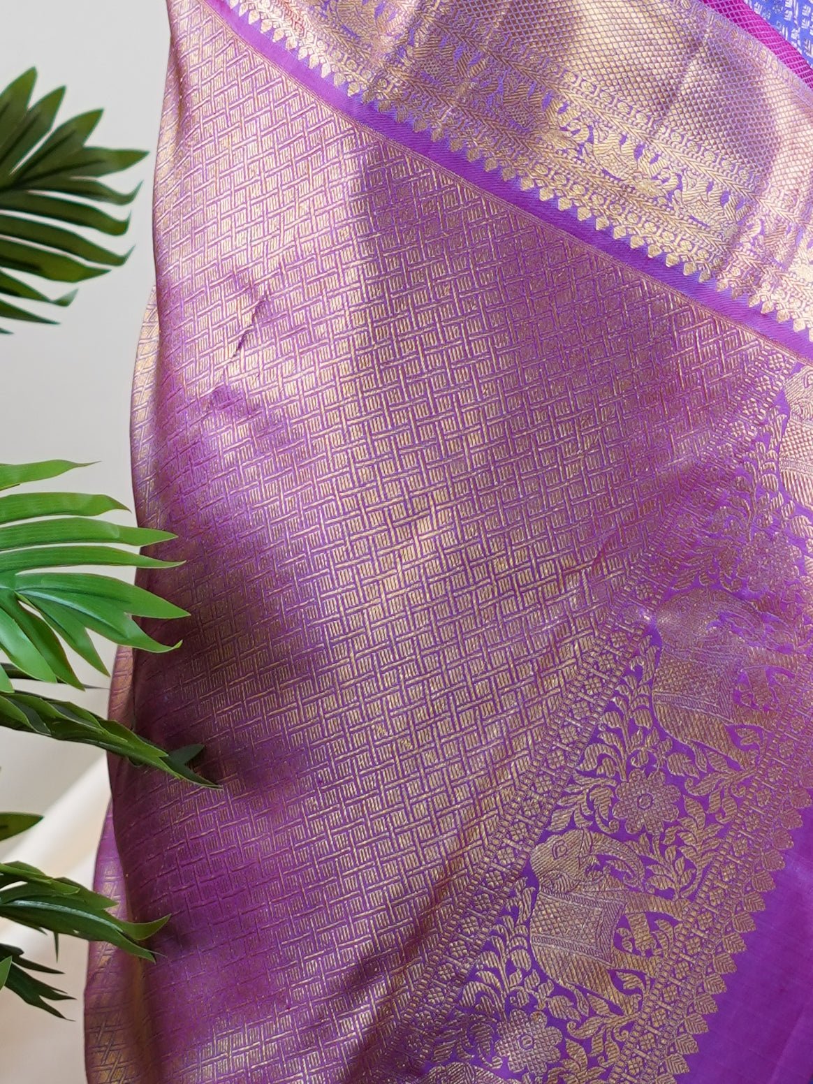 Kanchipuram Silk Royal Blue 100% Pure Silk  - Manoranjitham Weaves - Handloom Store