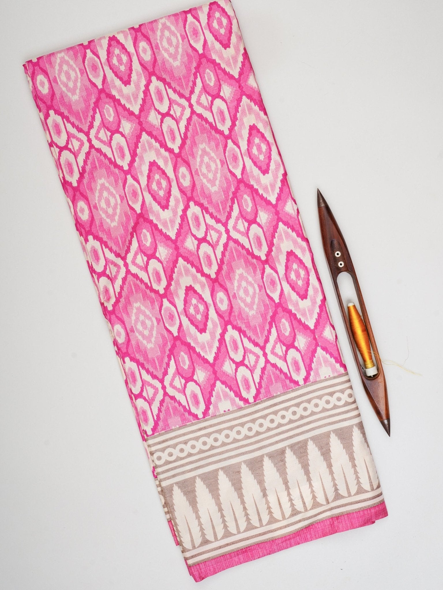 Satin Pink Semi Mushru Manoranjitham Weaves - Handloom Store