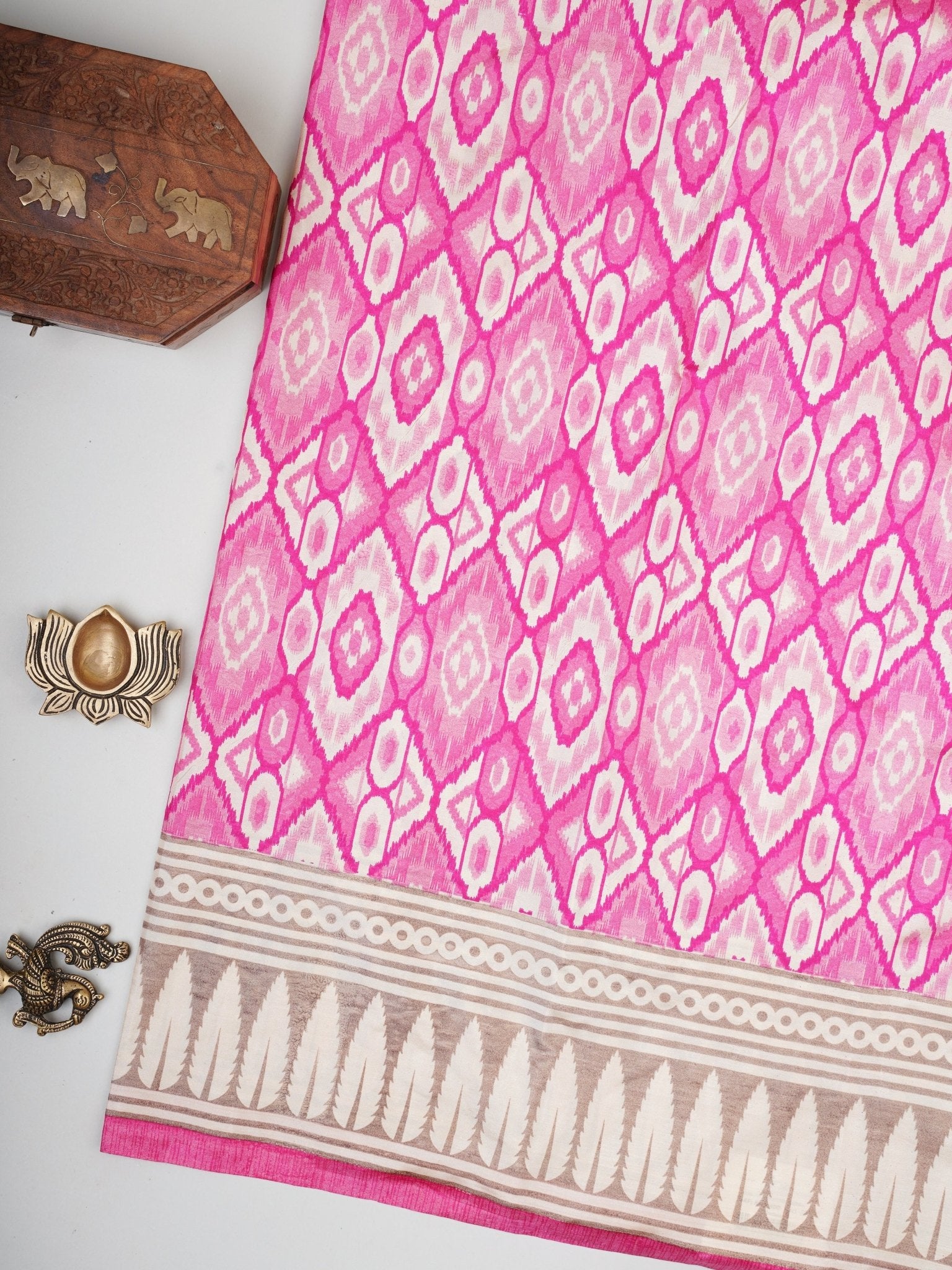 Satin Pink Semi Mushru Manoranjitham Weaves - Handloom Store