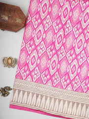 Satin Pink Semi Mushru Manoranjitham Weaves - Handloom Store