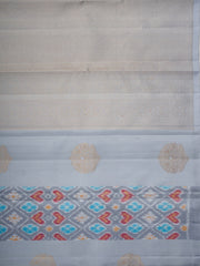Kanchipuram Silk Grey 100% Pure Silk  Manoranjitham Weaves - Handloom Store