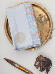 Kanchipuram Silk Grey 100% Pure Silk  Manoranjitham Weaves - Handloom Store