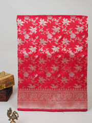 Katan Red 100% Pure Katan Silk Manoranjitham Weaves - Handloom Store