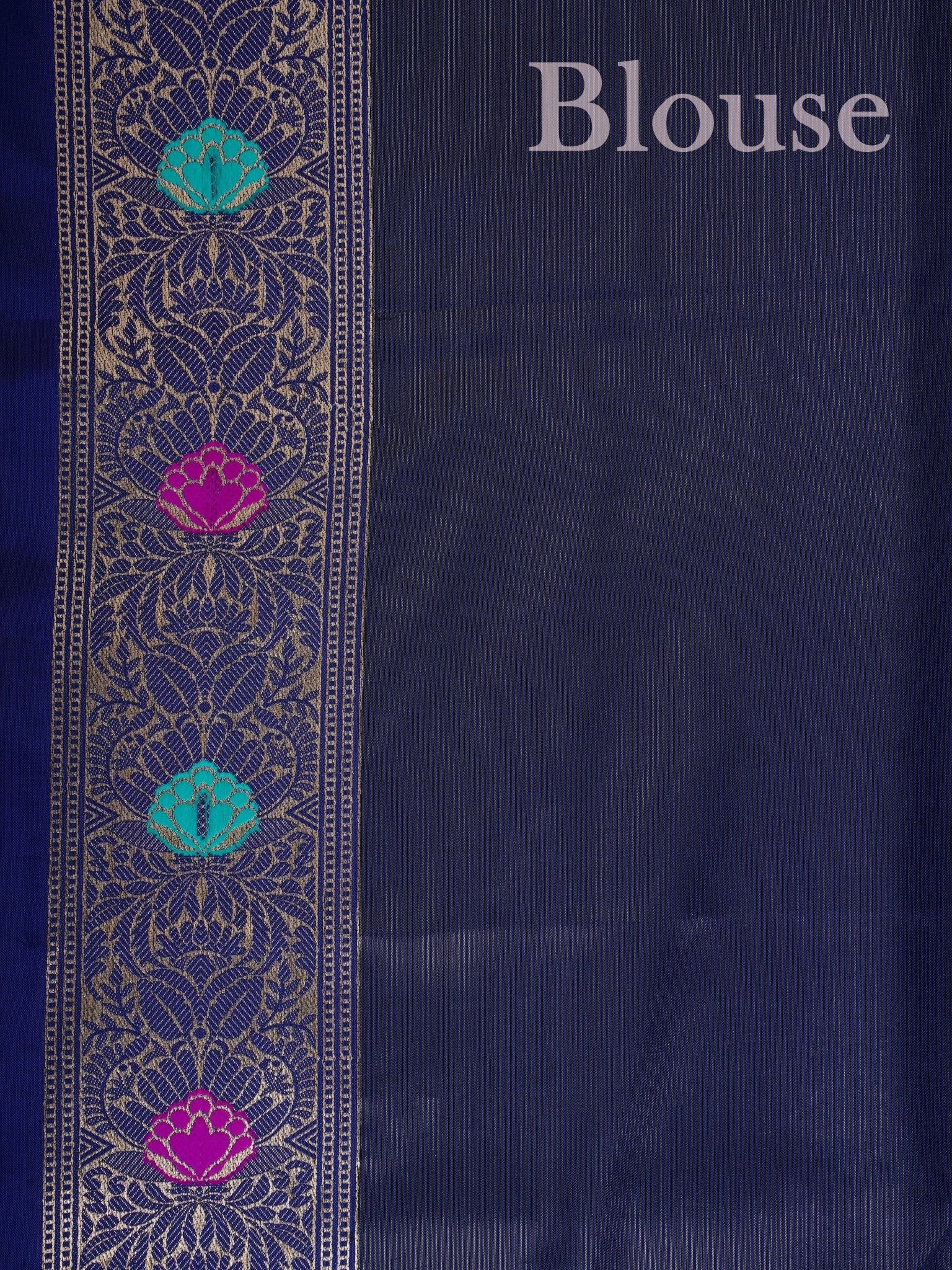 Katan Ink Blue Katan Semi Silk Manoranjitham Weaves - Handloom Store