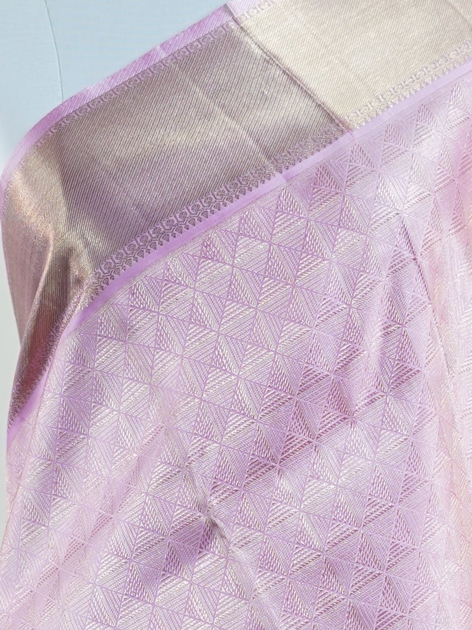 Kanchipuram Silk Baby Pink 100% Pure Silk  - Manoranjitham Weaves - Handloom Store