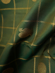 Kanchipuram Silk Green 100% Pure Silk  Manoranjitham Weaves - Handloom Store