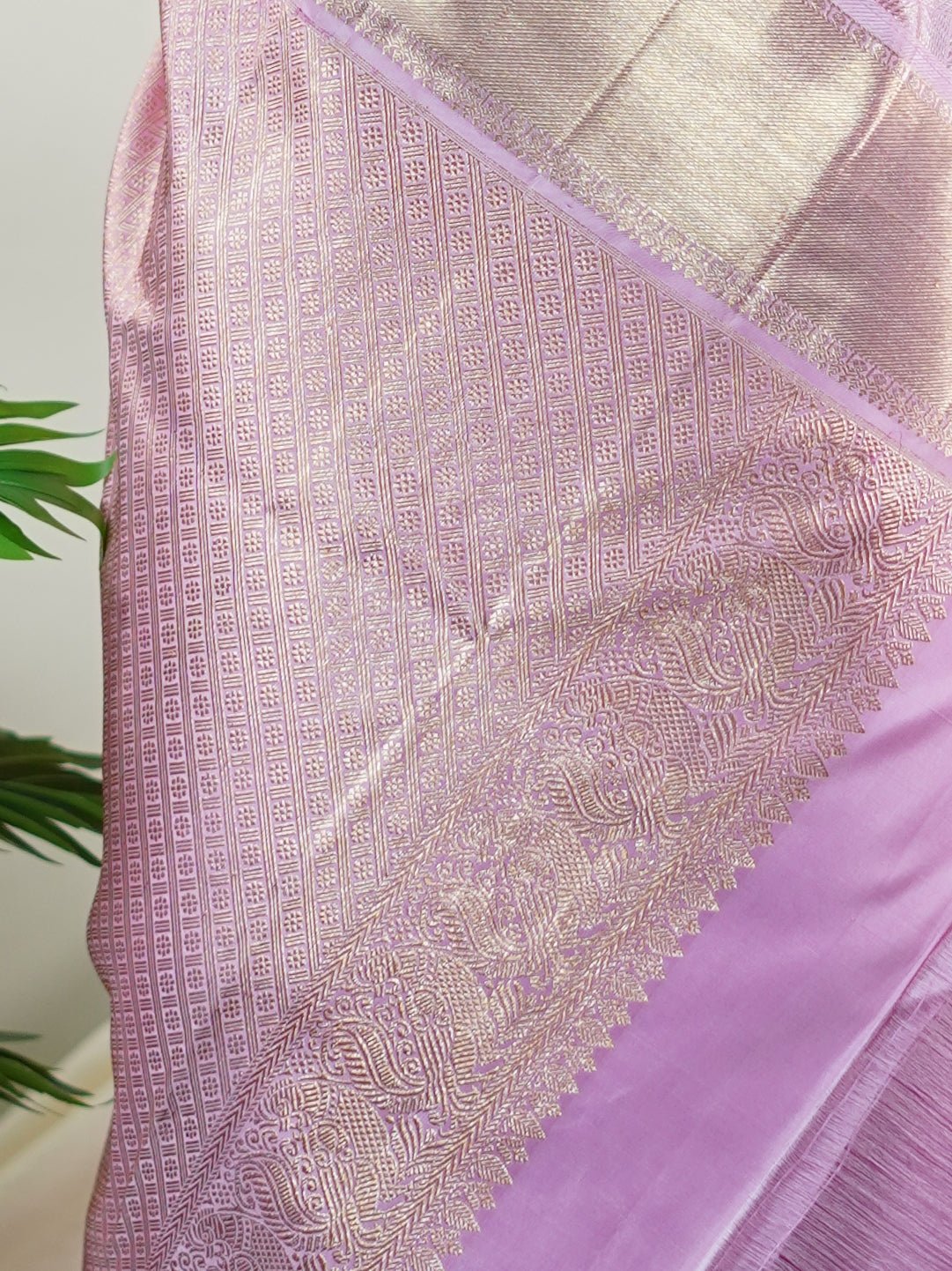Kanchipuram Silk Baby Pink 100% Pure Silk  - Manoranjitham Weaves - Handloom Store