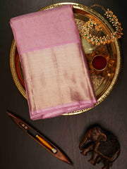 Kanchipuram Silk Baby Pink 100% Pure Silk  Manoranjitham Weaves - Handloom Store