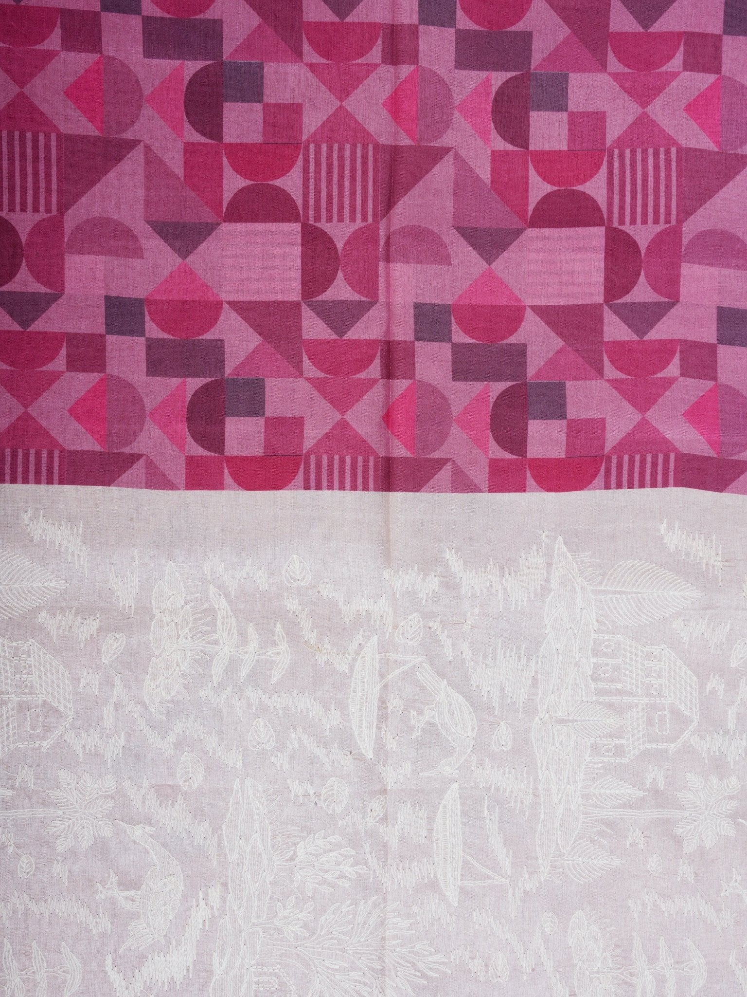 Katan Cream Semi Silk Manoranjitham Weaves - Handloom Store