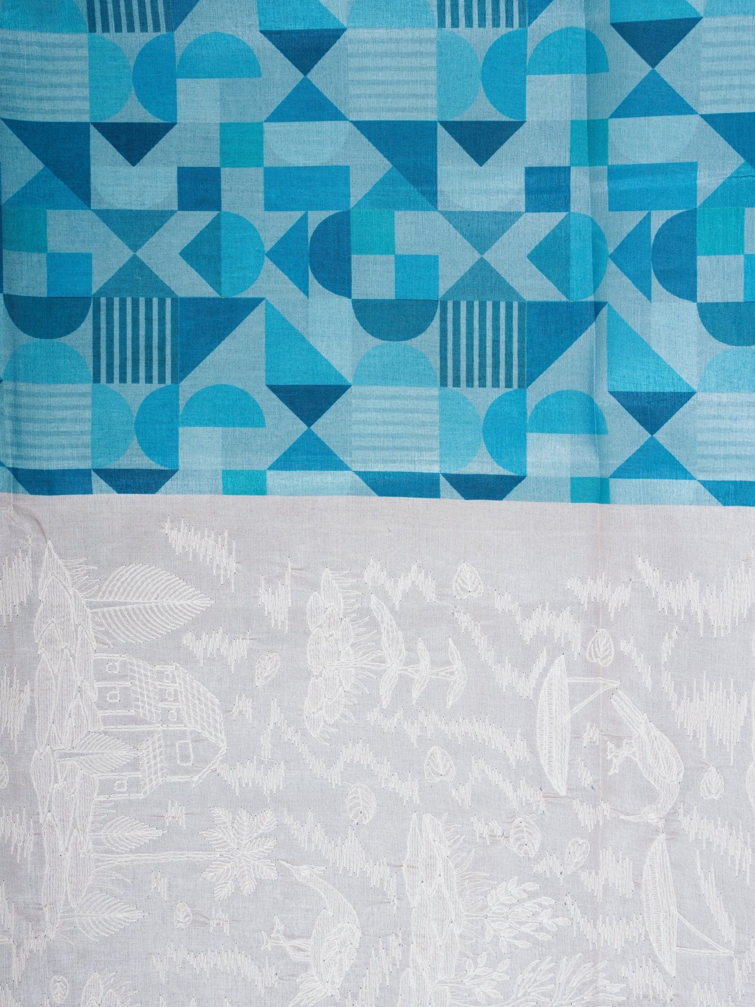 Katan Cream Semi Silk Manoranjitham Weaves - Handloom Store