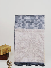 Katan Cream Semi Silk Manoranjitham Weaves - Handloom Store