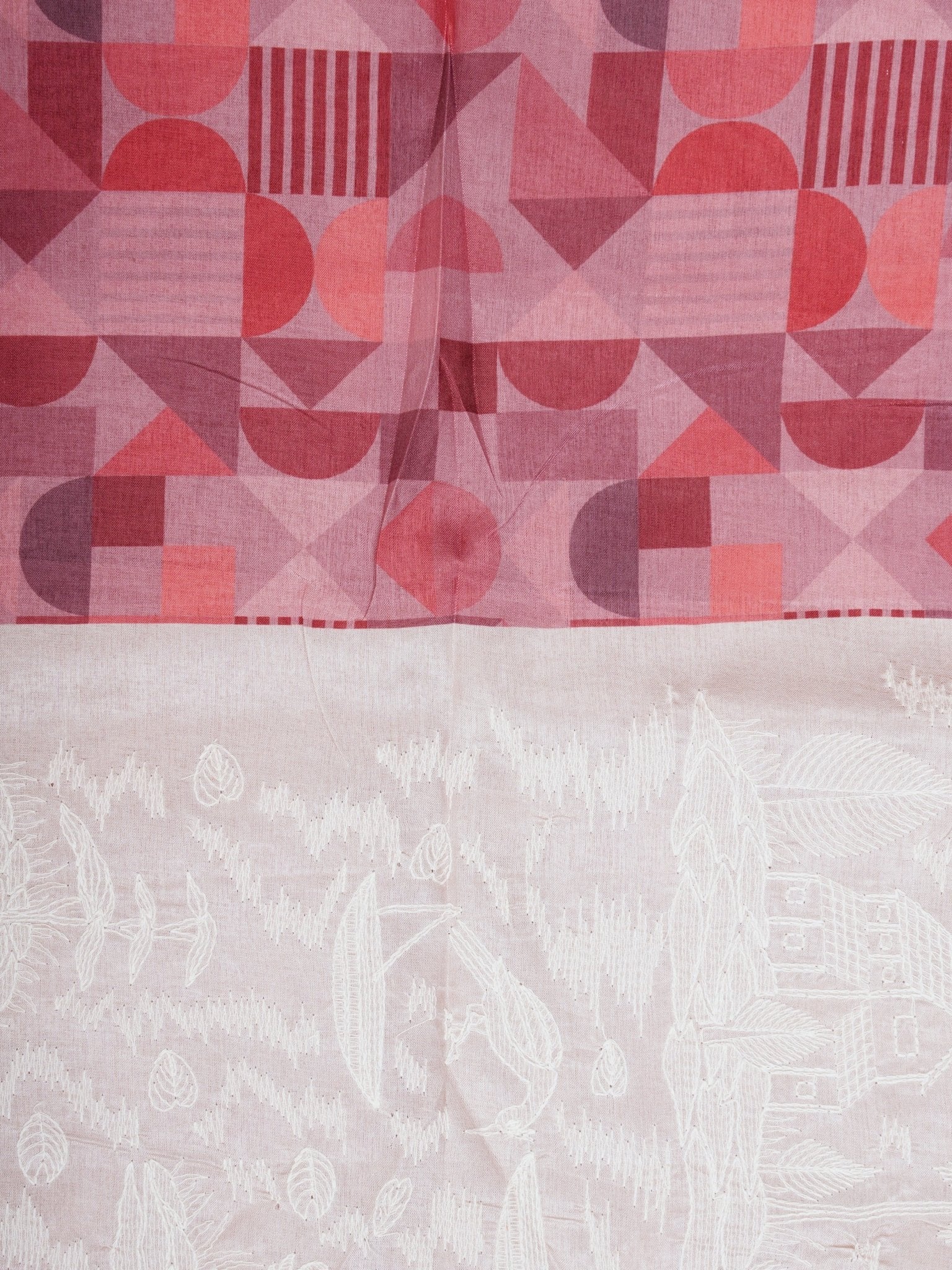 Katan Cream Semi Silk Manoranjitham Weaves - Handloom Store