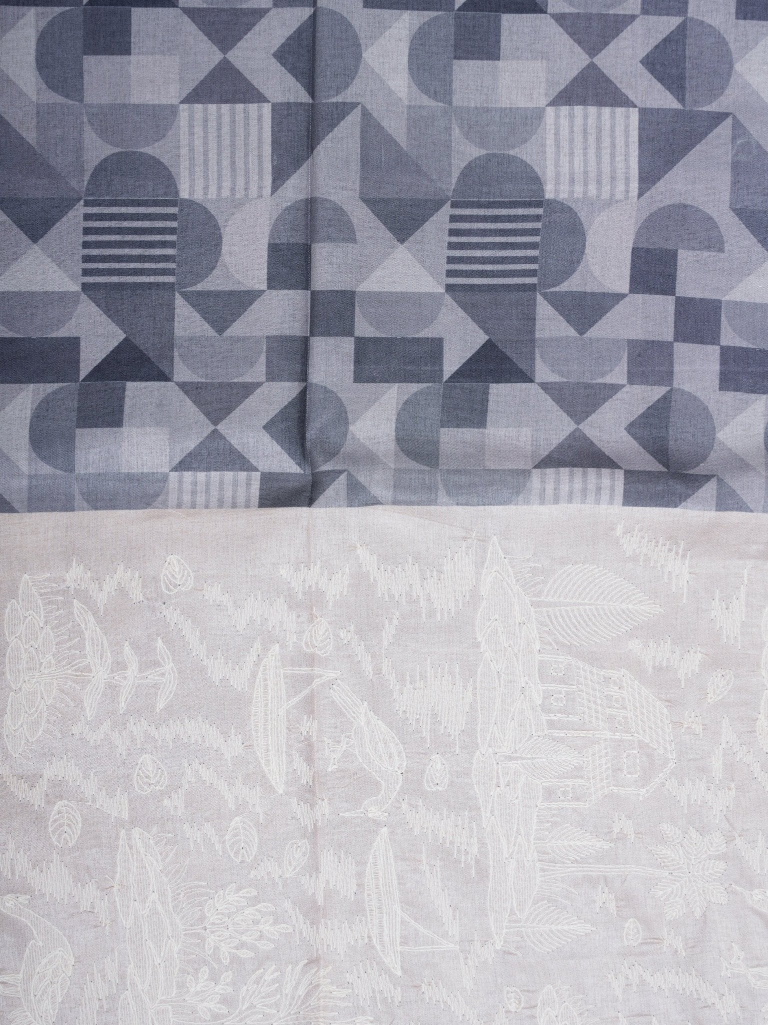 Katan Cream Semi Silk Manoranjitham Weaves - Handloom Store