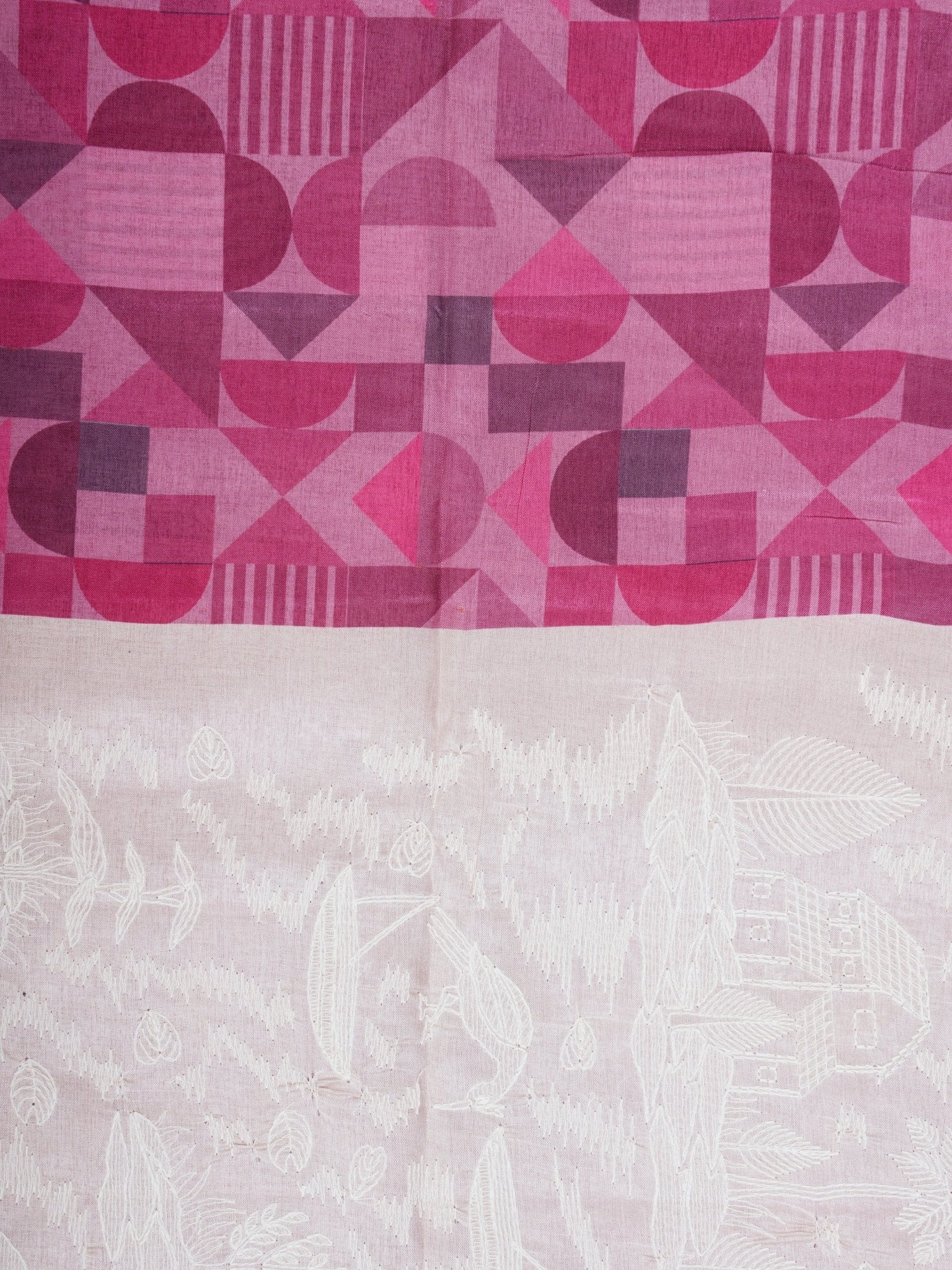 Katan Cream Semi Silk Manoranjitham Weaves - Handloom Store
