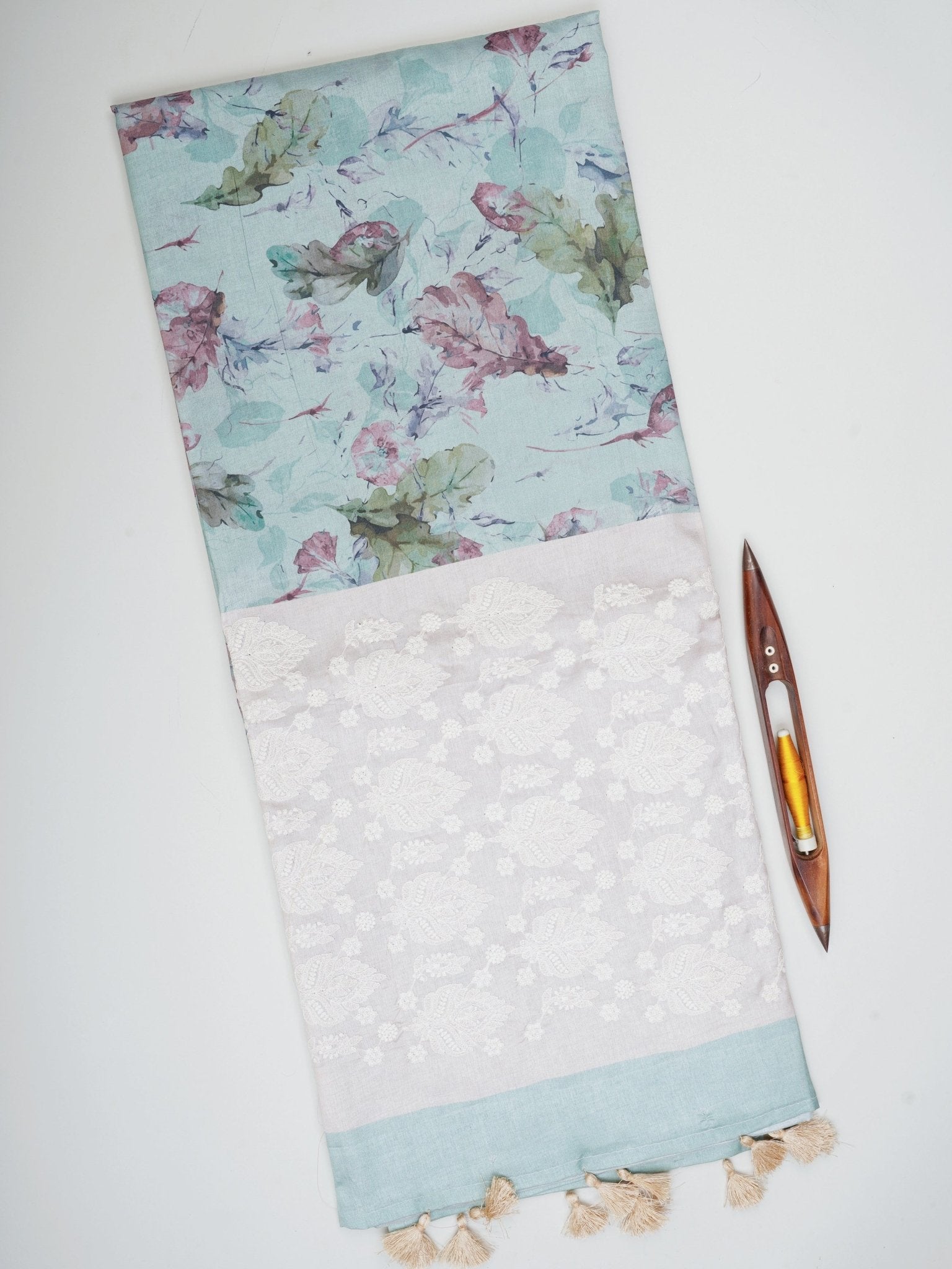 Katan Cream Semi Silk Manoranjitham Weaves - Handloom Store