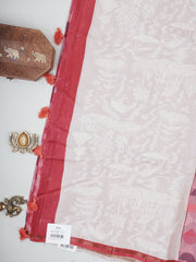 Katan Cream Semi Silk Manoranjitham Weaves - Handloom Store