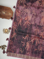 Tussars Black Semi Tussar Manoranjitham Weaves - Handloom Store