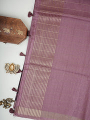 Tussars Black Semi Tussar Manoranjitham Weaves - Handloom Store