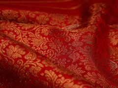 Kanchipuram Silk Dark Orange 100% Pure Silk  Manoranjitham Weaves - Handloom Store