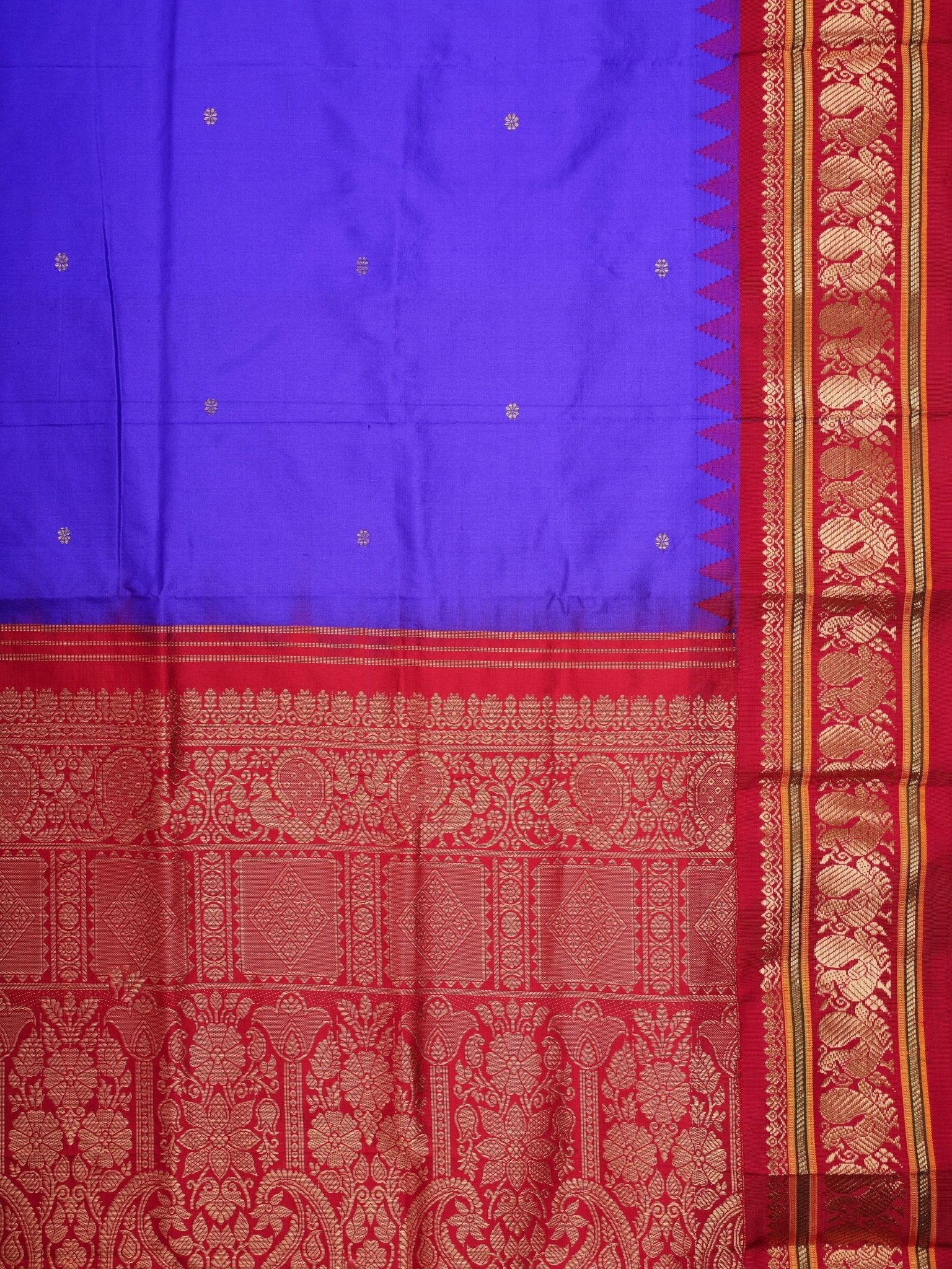 Narayanpet Purple 100% Pure Silk  - Manoranjitham Weaves - Handloom Store