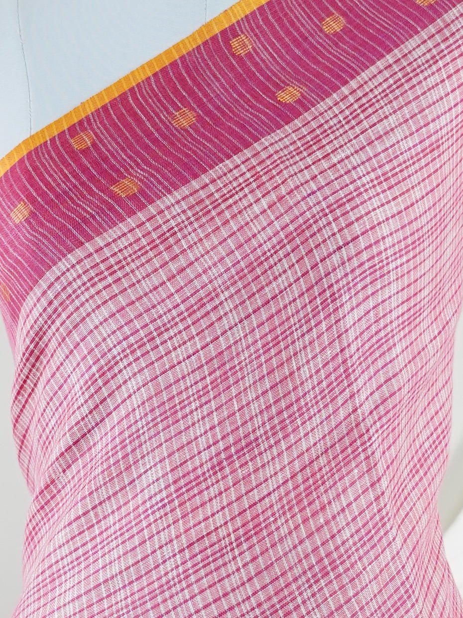 Linen Pink  100% Pure Linen - Manoranjitham Weaves - Handloom Store