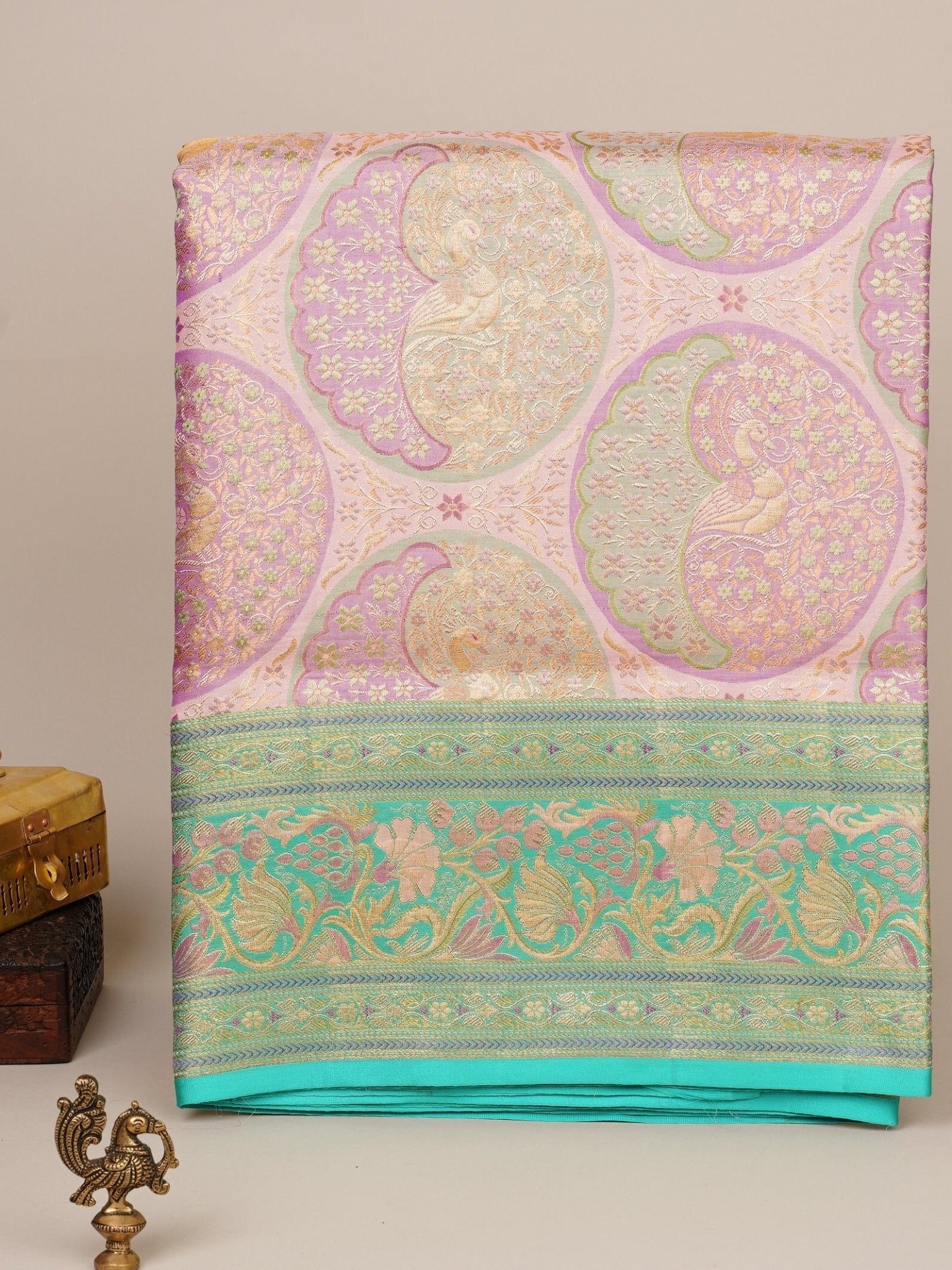 Kanchipuram Silk Baby Pink 100% Pure Silk 