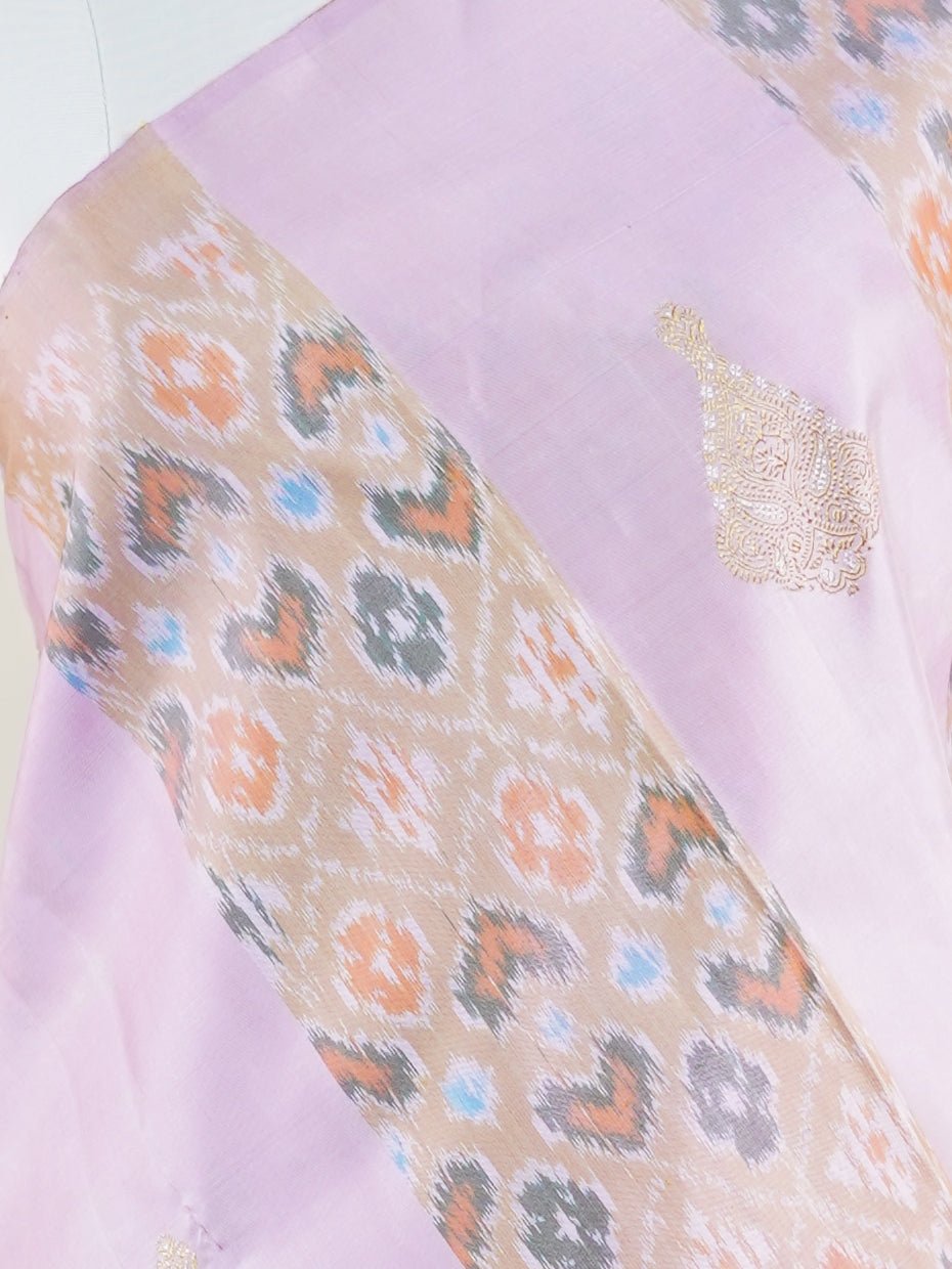 Kanchipuram Silk Lavander 100% Pure Silk  - Manoranjitham Weaves - Handloom Store