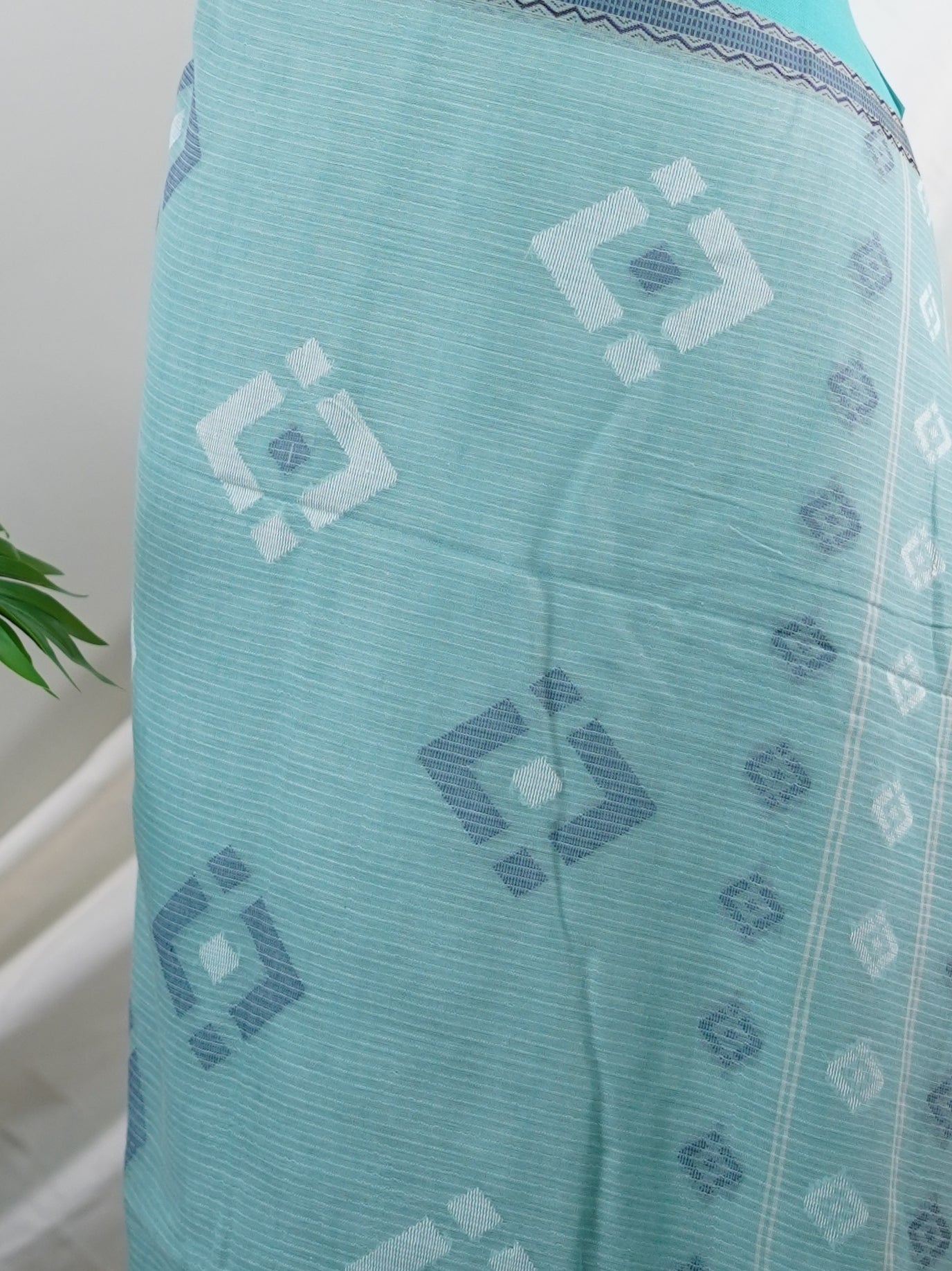 Cotton Blue 100% Pure Cotton - Manoranjitham Weaves - Handloom Store