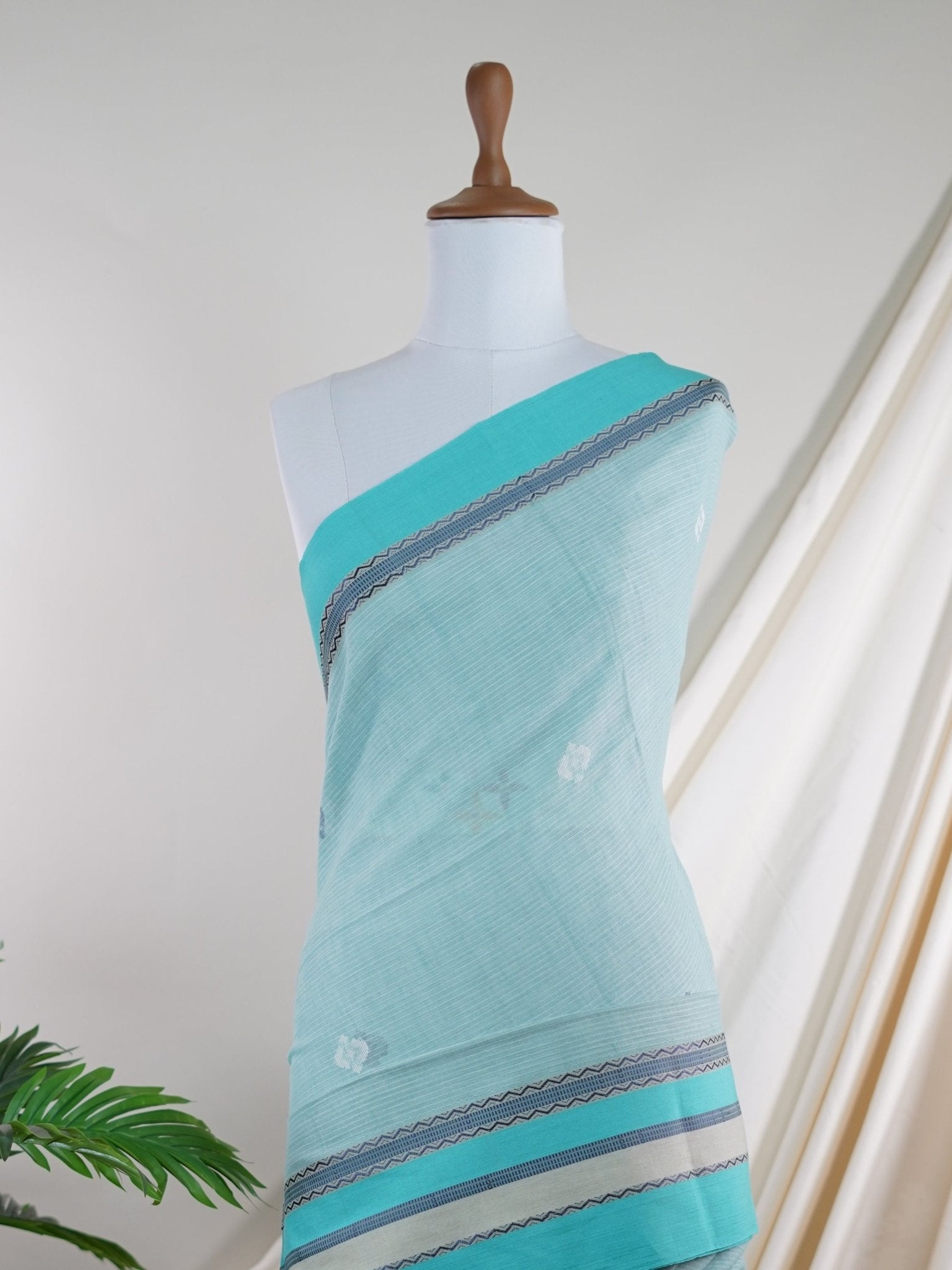 Cotton Blue 100% Pure Cotton - Manoranjitham Weaves - Handloom Store