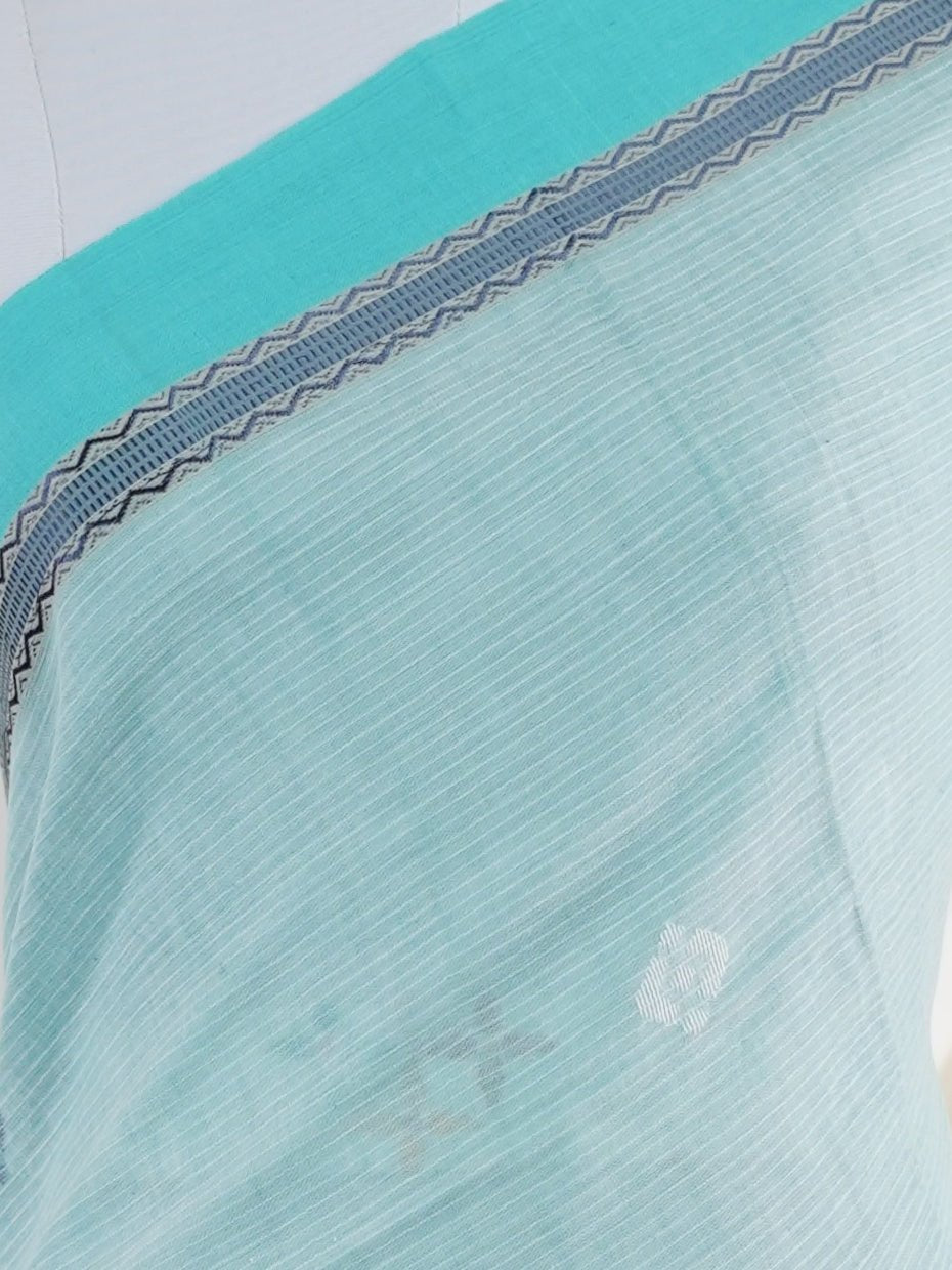 Cotton Blue 100% Pure Cotton - Manoranjitham Weaves - Handloom Store