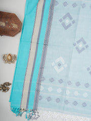 Cotton Blue 100% Pure Cotton Manoranjitham Weaves - Handloom Store