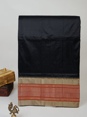 Narayanpet Black 100% Pure Silk  Manoranjitham Weaves - Handloom Store