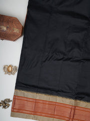 Narayanpet Black 100% Pure Silk  Manoranjitham Weaves - Handloom Store