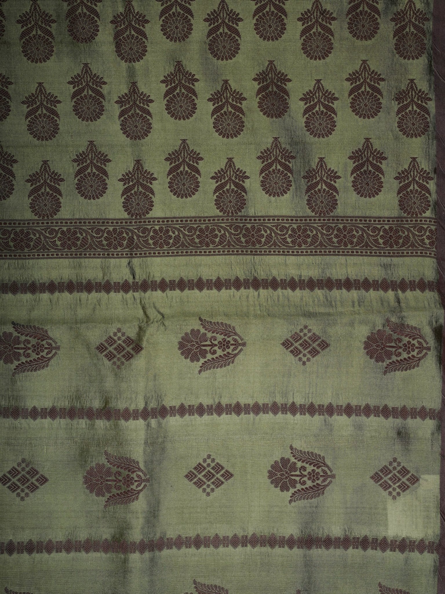 Chiniya Silk Purple 100% Pure Silk  - Manoranjitham Weaves - Handloom Store